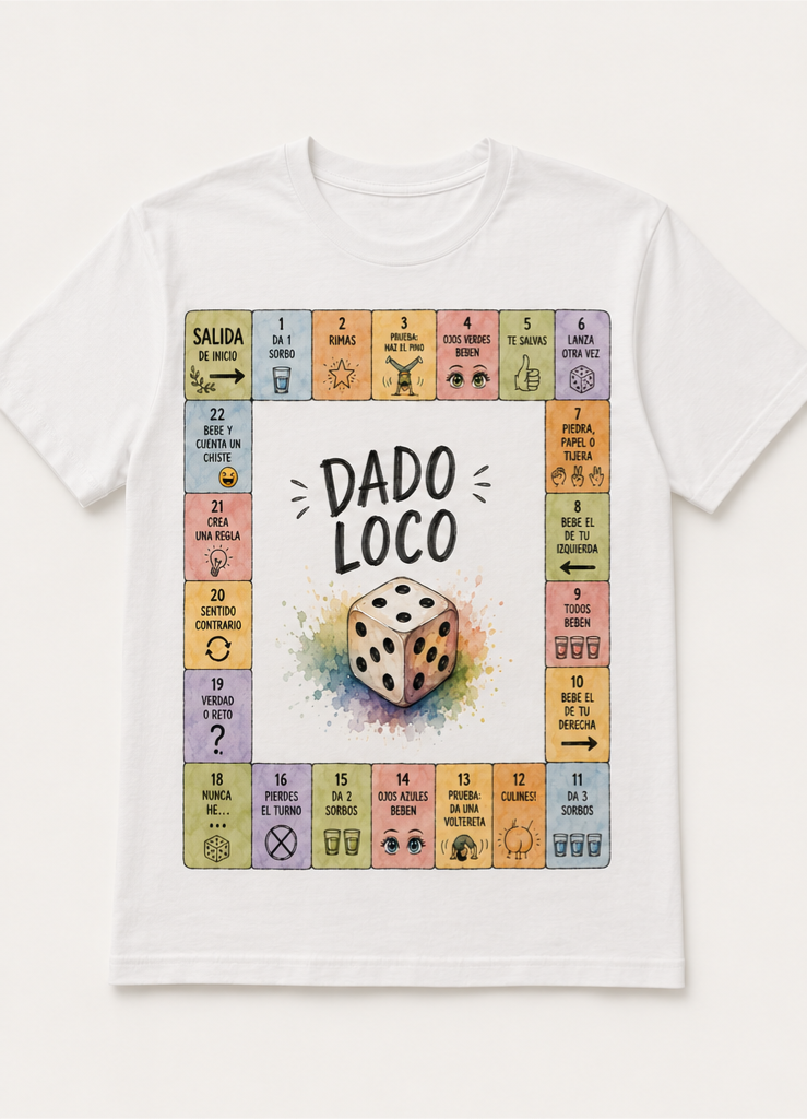 Dado Loco – La camiseta que convierte cualquier reunión en una fiesta